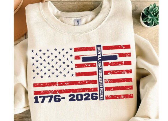1776 2026 Christian 4th of July SVG for T-Shirt Graphics
