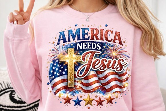 America Needs Jesus PNG: Graphic T-Shirt Designs