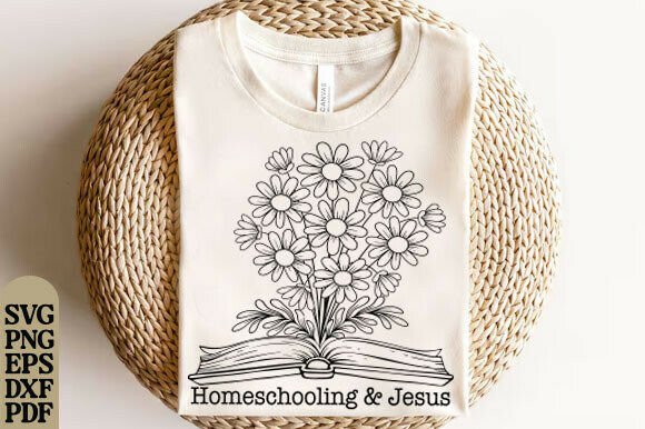 Comfort Colors Homeschool Jesus Shirt: Graphics & T-Shirt Designs