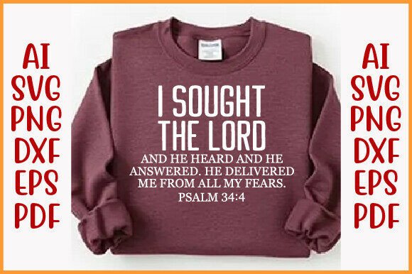I Sought the Lord SVG for Christian Blog Graphics