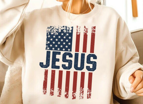Jesus American Flag PNG: Retro Patriotic Graphics & T-Shirt Designs