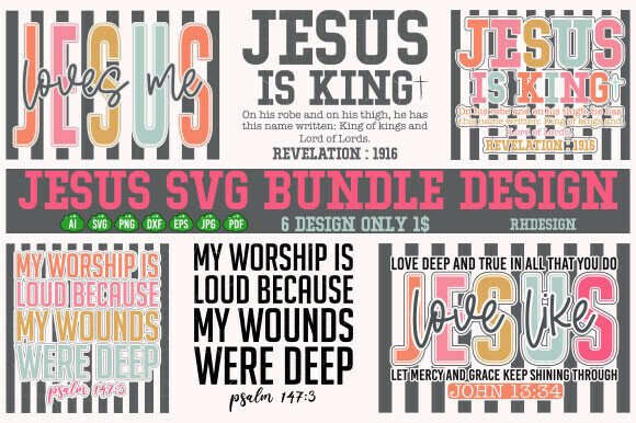Jesus Christian Svg Bundle Bible Verse Graphics & T-Shirt Designs