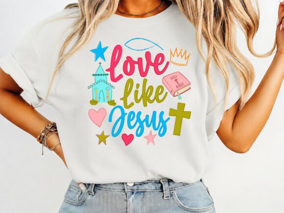 Love Like Jesus Religious Coquette Graphics & Shirt Designs