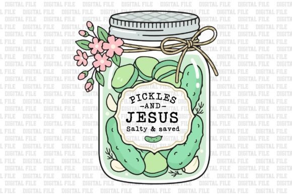 Pickles and Jesus Salty and Saved SVG T-Shirt Graphics