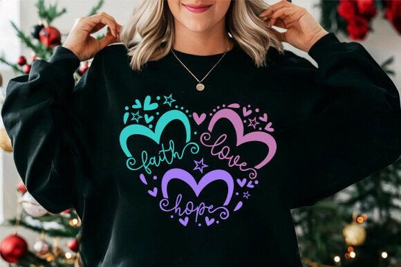 Retro Christian SVG Faith Hope Love Graphics