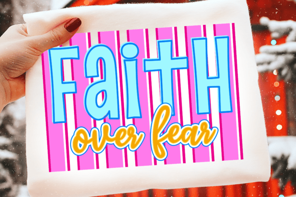 Retro Christian Svg: Faith over Fear Graphics & T-Shirt Designs
